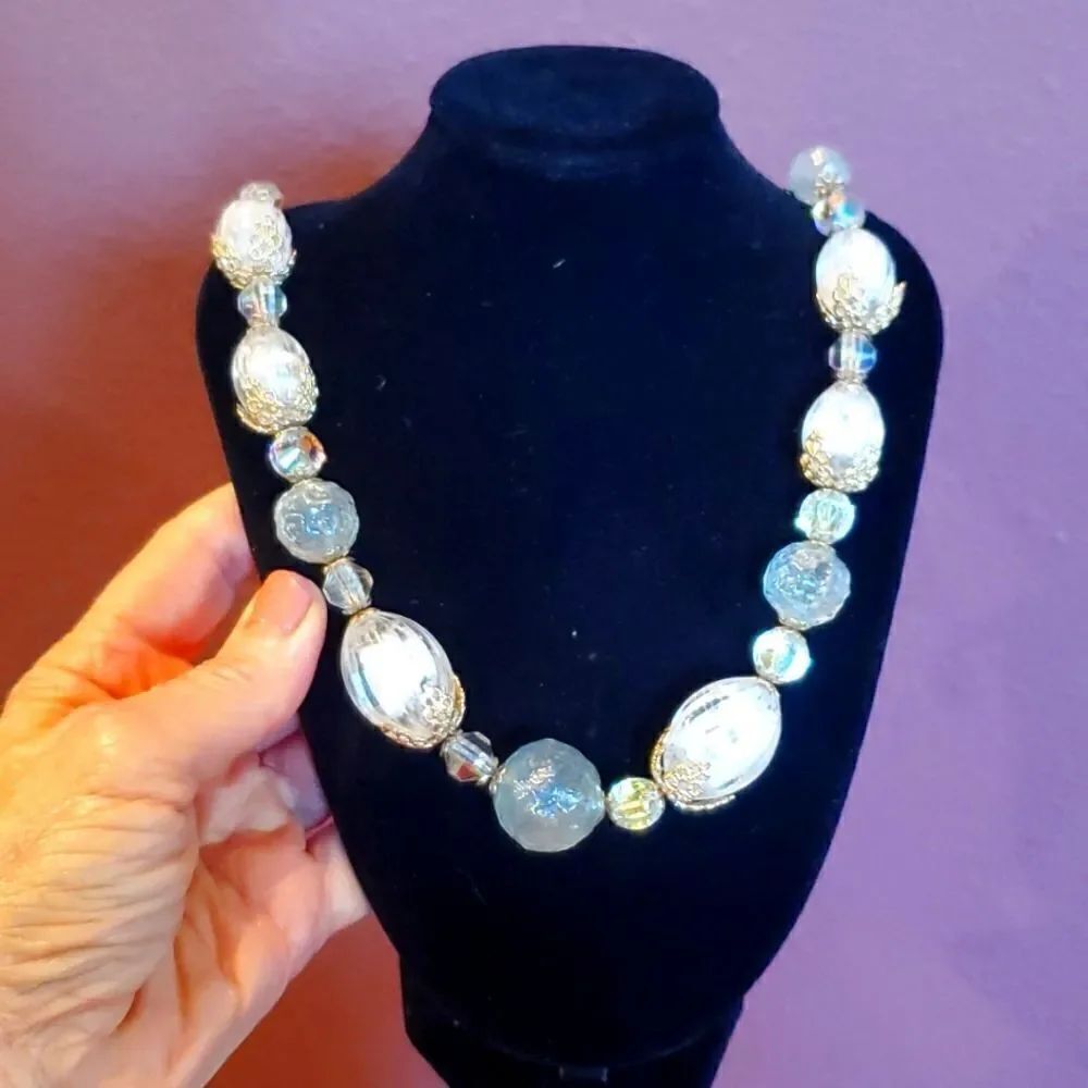 Vintage Necklace made of Beads from 1950's! Very Sparkling!